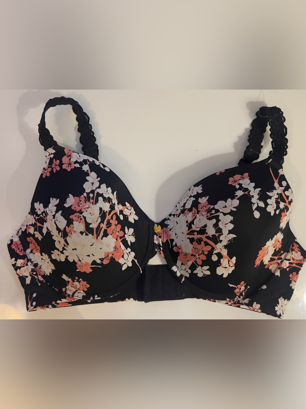 Natori Women's Pure Luxe Contour Underwire Bra Damask Pink Kyoto Black NWT - 38D